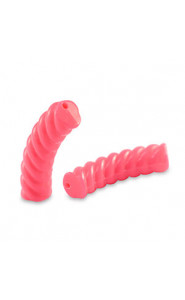 Acrylic Tube Twisted bead 33x8mm Neon coral red